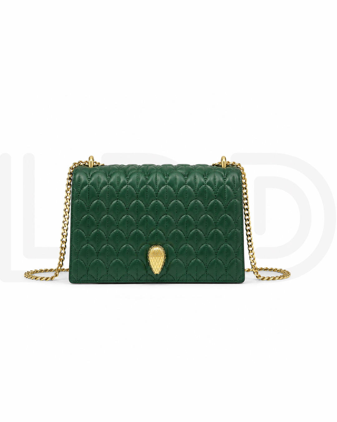 B-V-L-G-A-R-I Serpenti Sugarloaf Quilted Shoulder Bag – Master Quality | Box Packaging | Green