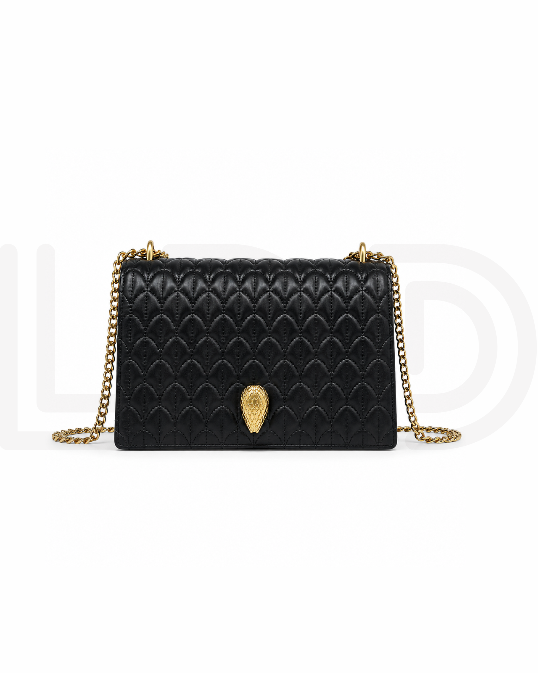 B-V-L-G-A-R-I Serpenti Sugarloaf Quilted Shoulder Bag – Master Quality | Box Packaging | Black