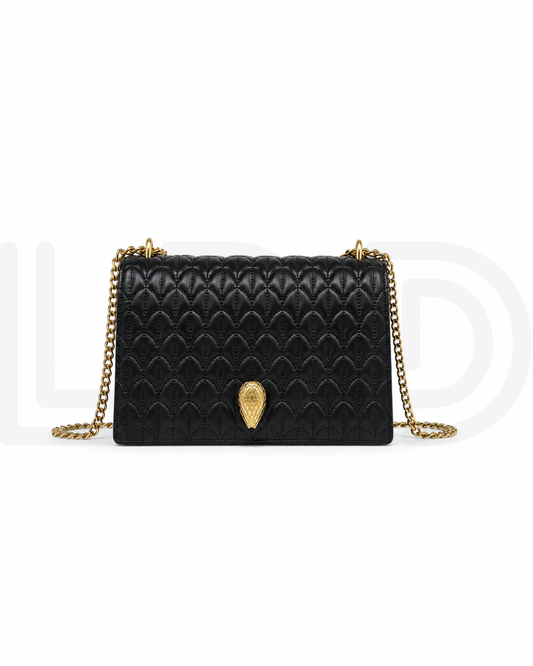 B-V-L-G-A-R-I Serpenti Sugarloaf Quilted Shoulder Bag – Master Quality | Box Packaging | Black