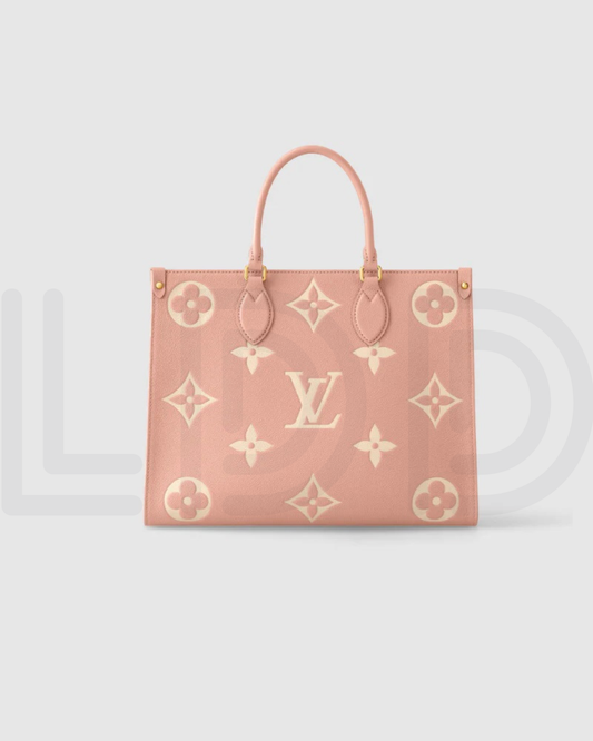 L-O-U-I-S V-U-I-T-T-O-N OnTheGo Handbag with Pouch – 2PC Luxe Women Bag Set (Pink)