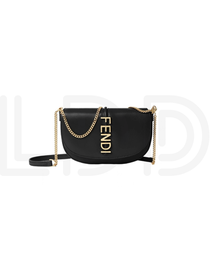 F-E-N-D-I Fendigraphy Wallet on Chain – Premium Quality Women Bag (Black)