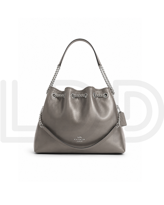 C-O-A-C-H Evelyn Large Shoulder Bag – Signatures Luxe Women Bag (Silver Grey)