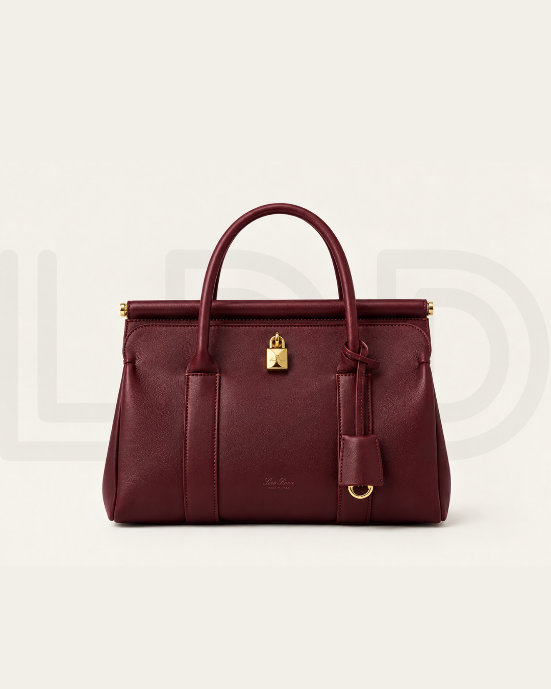 L-O-R-O P-I-A-N-A Loom Bag L32 – Premium Leather & Canvas Women Bag (Maroon)