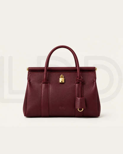 L-O-R-O P-I-A-N-A Loom Bag L32 – Premium Leather & Canvas Women Bag (Maroon)