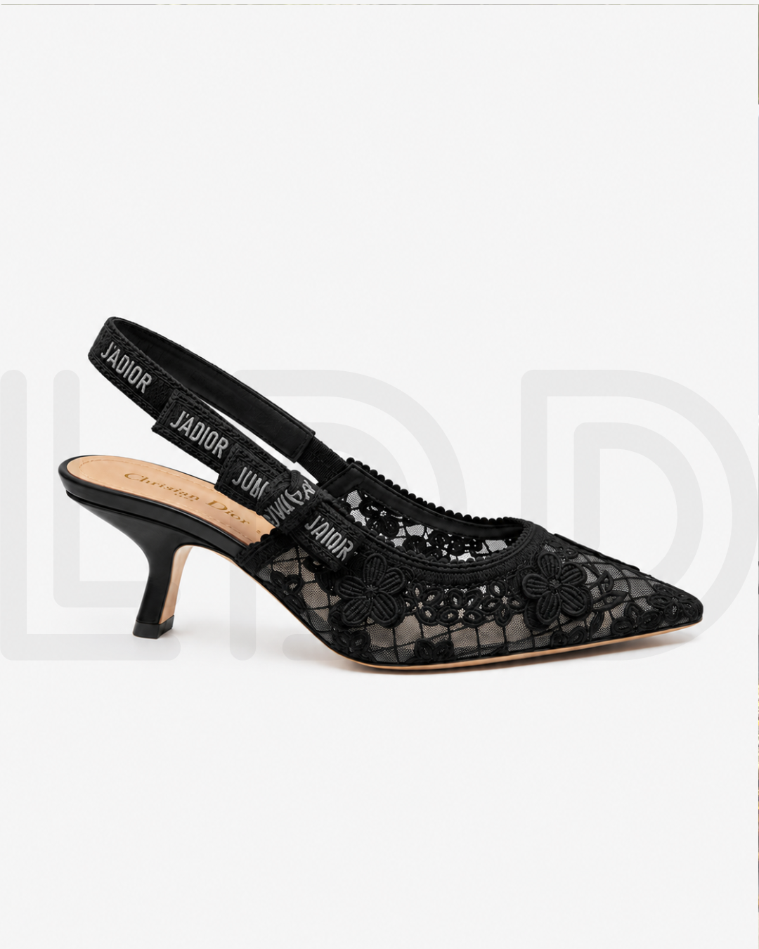 J'A-D-I-O-R Slingback Pumps – Iconic Elegance Women Footwear (Black)