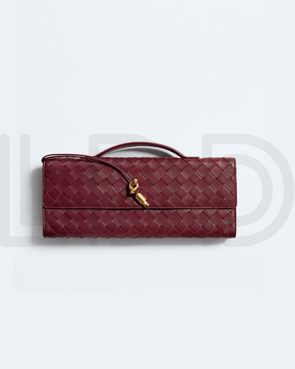 B-O-T-T-E-G-A V-E-N-E-T-A Andiamo Bag – 31cm Clutch Bag | Maroon