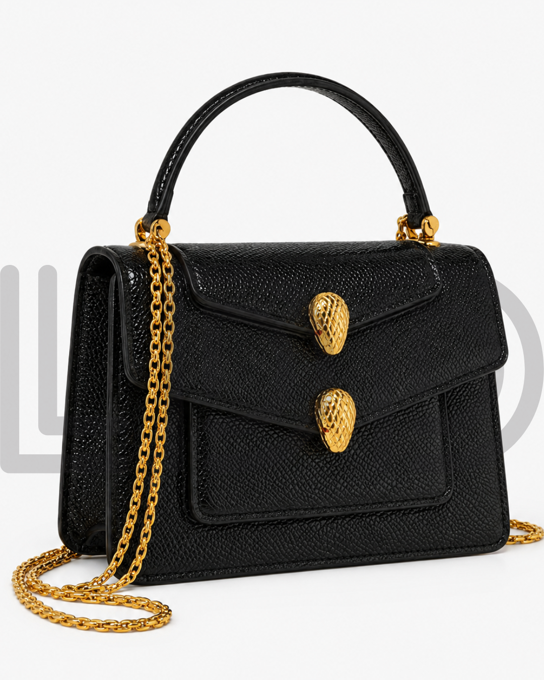 B-V-L-G-A-R-I Serpenti Forever Charm – Iconic Luxe Women Bag (Black)