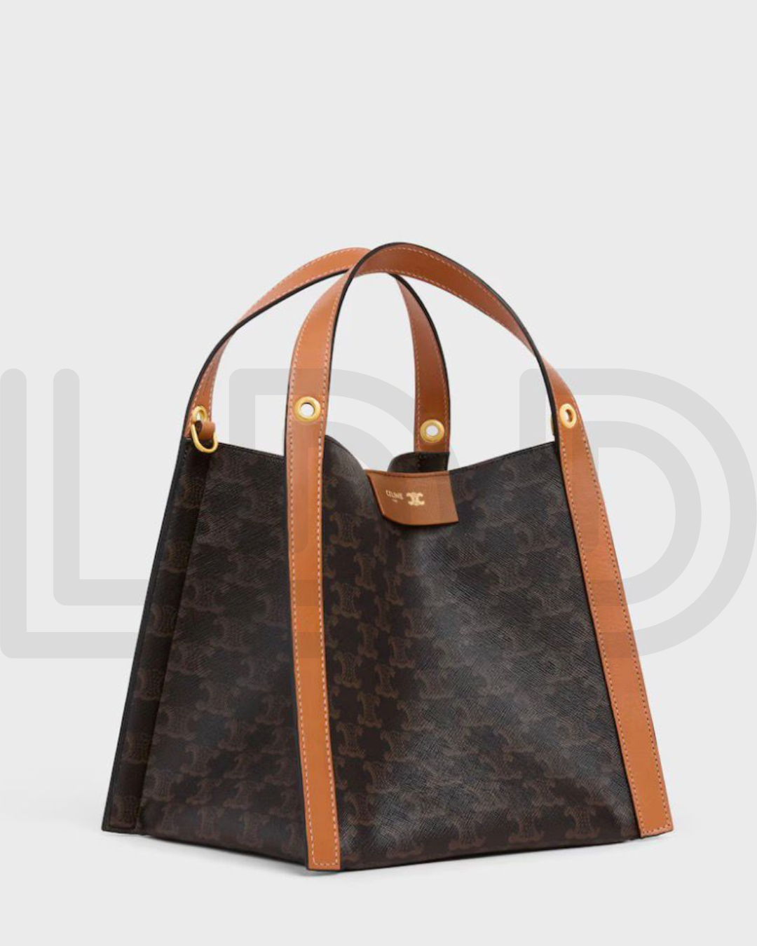 C-E-L-I-N-E Small Cube Bag in Triomphe Canvas – Everyday Luxe Women Bag (Brown)