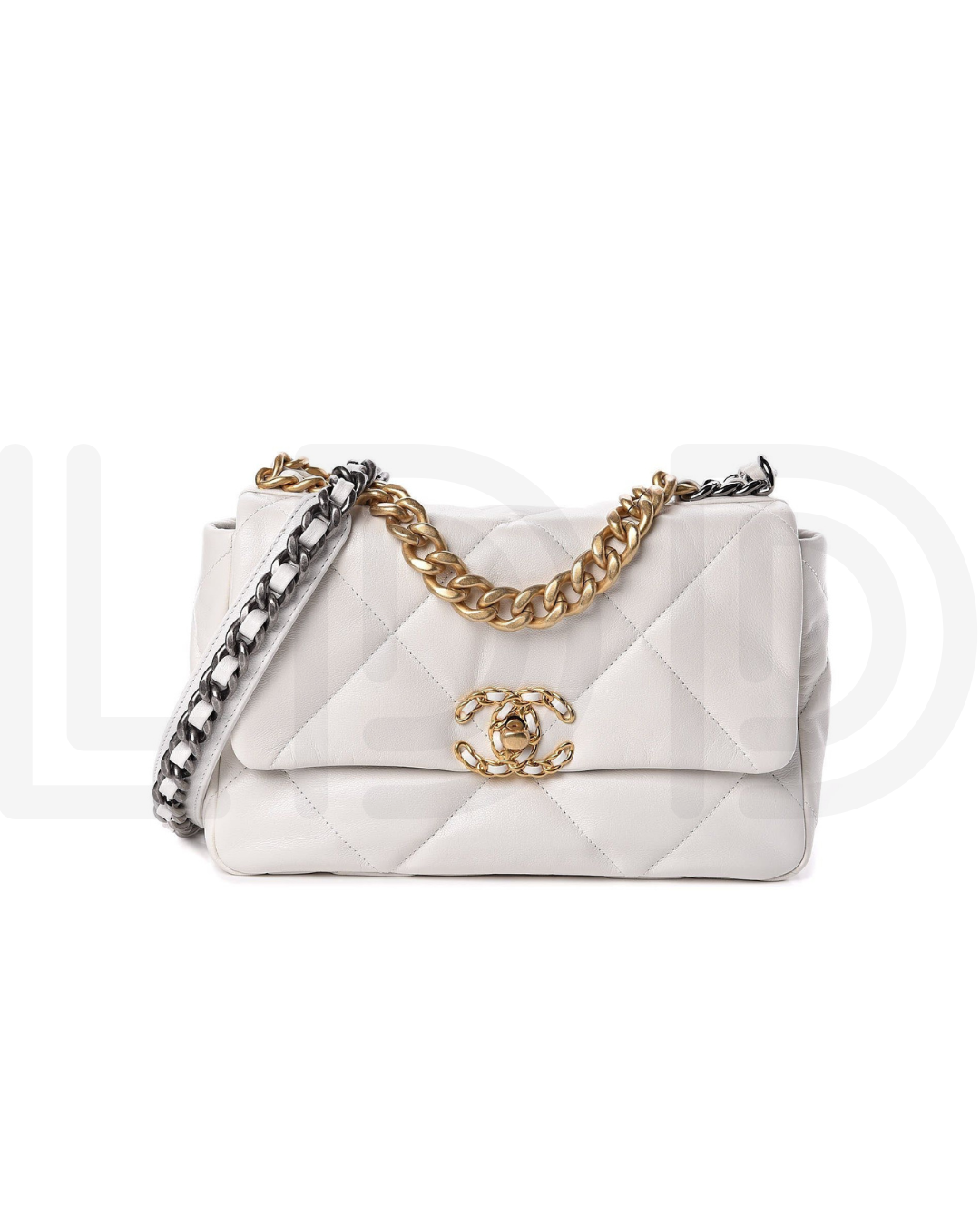C-H-A-N-E-L 19 Flap Bag – Puffy Diamond Quilting | Premium Women Bag (Creamy White)