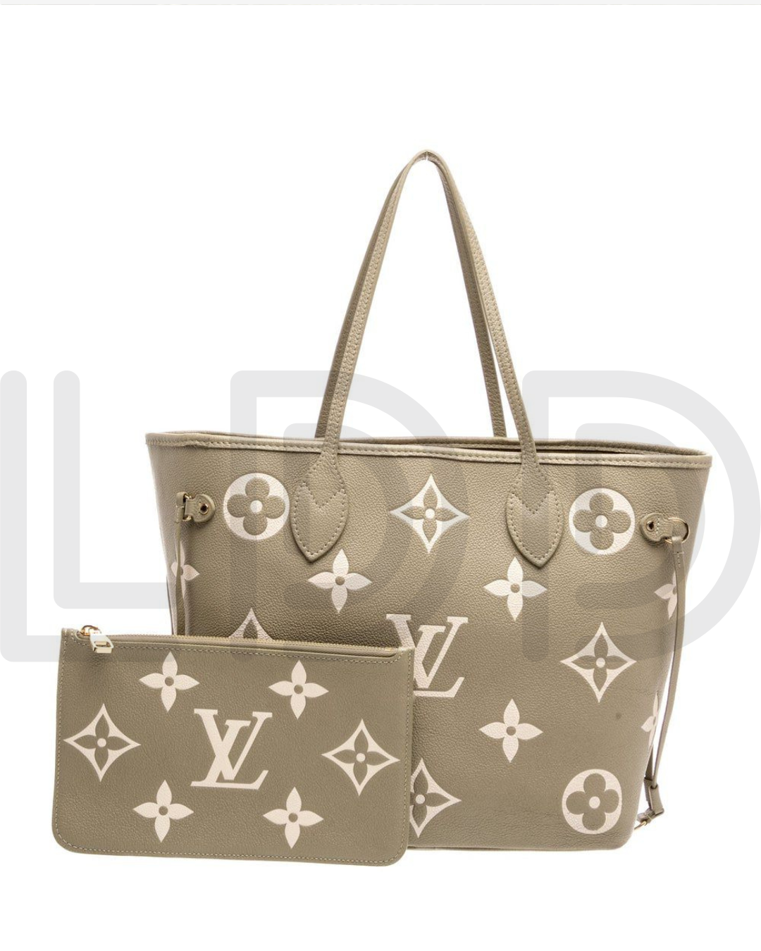 L-O-U-I-S V-U-I-T-T-O-N Neverfull MM Women Bag – Classic Edition 2pc (Beige)