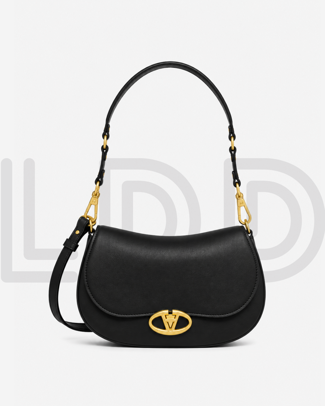 V-A-L-E-N-T-I-N-O G-A-R-A-V-A-N-I Ohval VLogo Small Shoulder Bag – Signature Luxe Women Bag (Black)