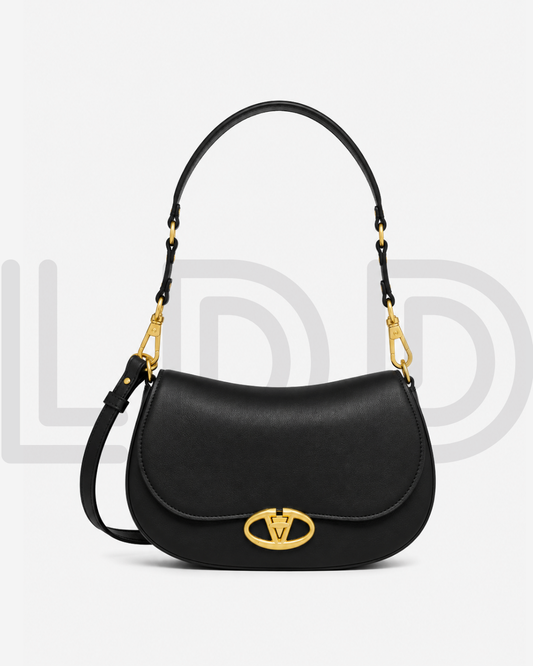 V-A-L-E-N-T-I-N-O G-A-R-A-V-A-N-I Ohval VLogo Small Shoulder Bag – Signature Luxe Women Bag (Black)