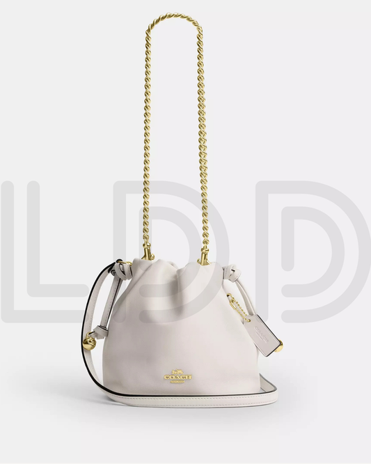 C-O-A-C-H Faye Mini Drawstring Bag – Elegant Luxe Women Bag (White)