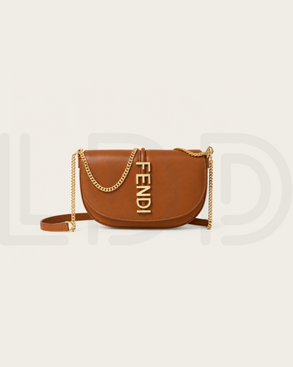 F-E-N-D-I Fendigraphy Wallet on Chain – Premium Quality Women Bag (Brown)