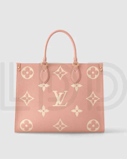 L-O-U-I-S V-U-I-T-T-O-N OnTheGo Handbag with Pouch – 2PC Luxe Women Bag Set (Pink)