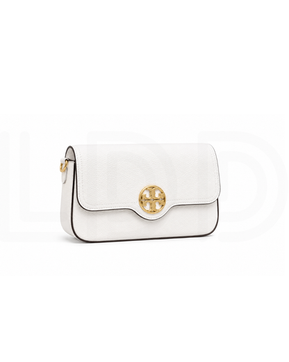 T-O-R-Y B-U-R-C-H Felix Flap Shoulder Bag – Premium Quality Women Bag | 2 Straps | Brand Box & Dust Bag (White)