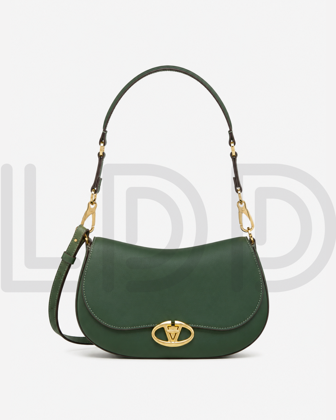 V-A-L-E-N-T-I-N-O G-A-R-A-V-A-N-I Ohval VLogo Small Shoulder Bag – Signature Luxe Women Bag (Green)
