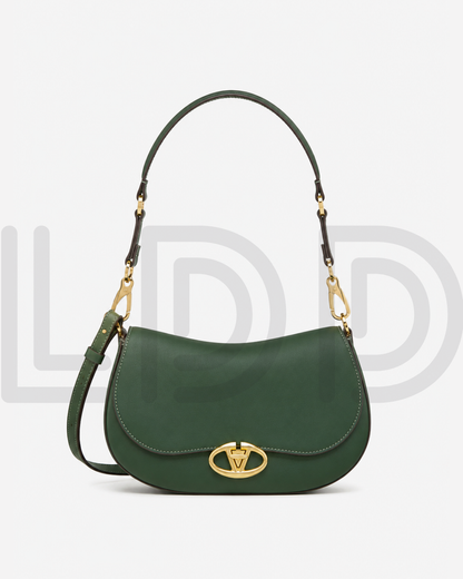 V-A-L-E-N-T-I-N-O G-A-R-A-V-A-N-I Ohval VLogo Small Shoulder Bag – Signature Luxe Women Bag (Green)