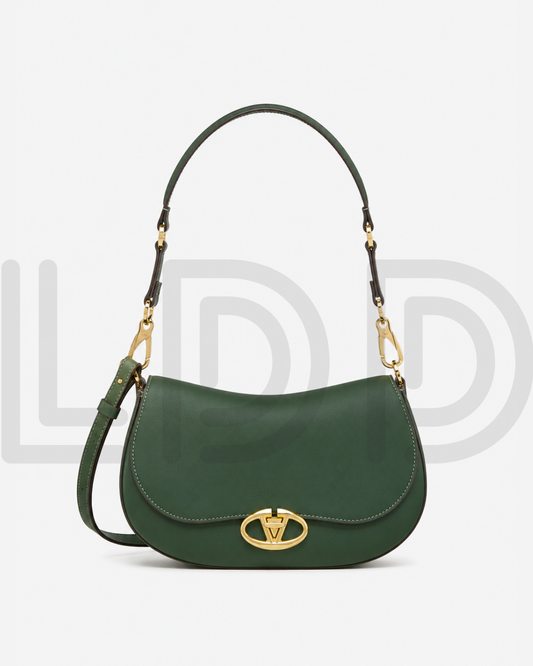 V-A-L-E-N-T-I-N-O G-A-R-A-V-A-N-I Ohval VLogo Small Shoulder Bag – Signature Luxe Women Bag (Green)