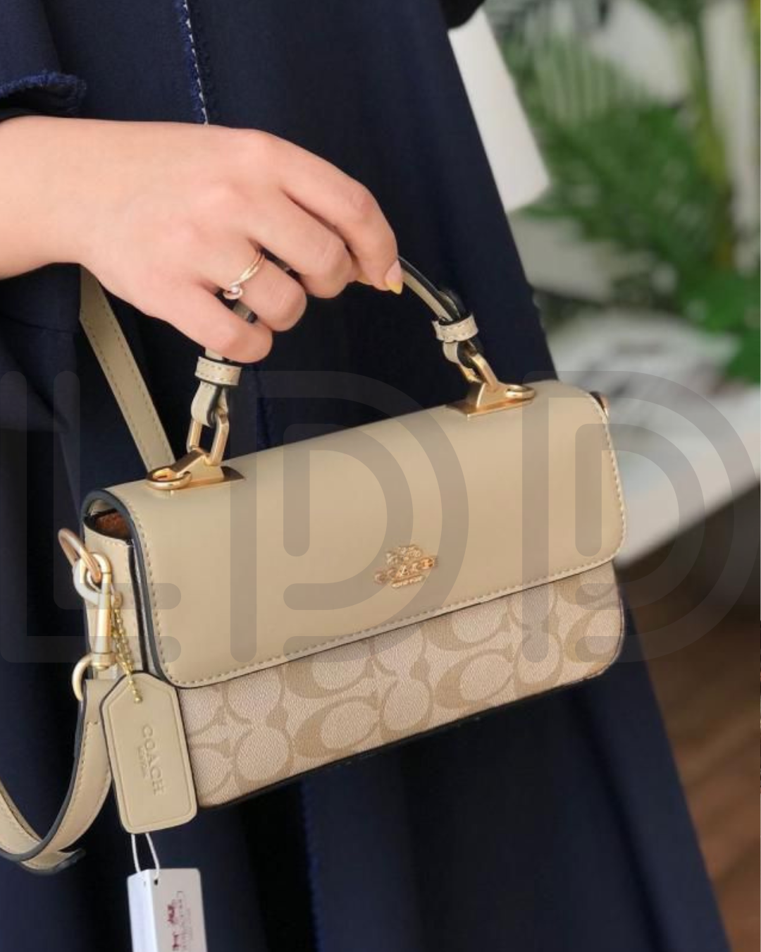 C-O-A-C-H Mini Josie Top Handle – Chic Luxe Women Bag (Beige)