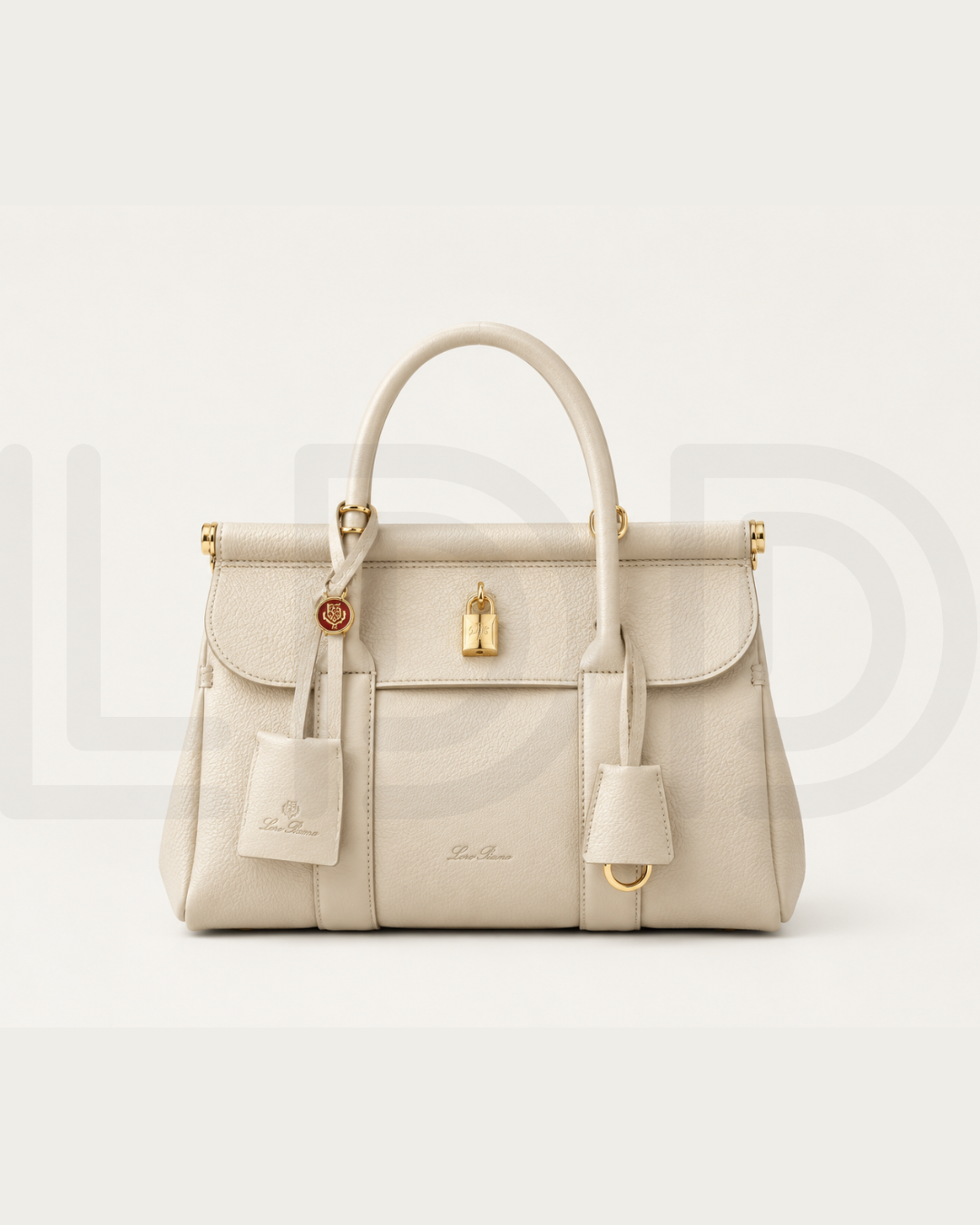 L-O-R-O P-I-A-N-A Loom Bag L32 – Premium Leather & Canvas Women Bag (Off White)