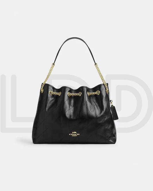C-O-A-C-H Evelyn Large Shoulder Bag – Signatures Luxe Women Bag (Black)