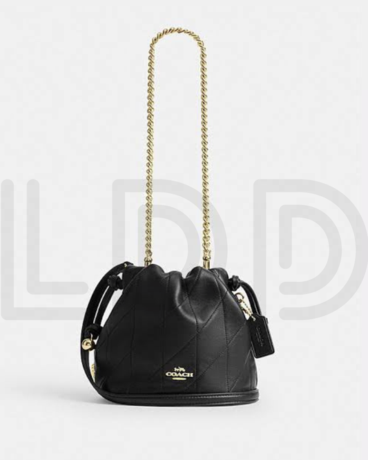 C-O-A-C-H Faye Mini Drawstring Bag – Elegant Luxe Women Bag (Black)