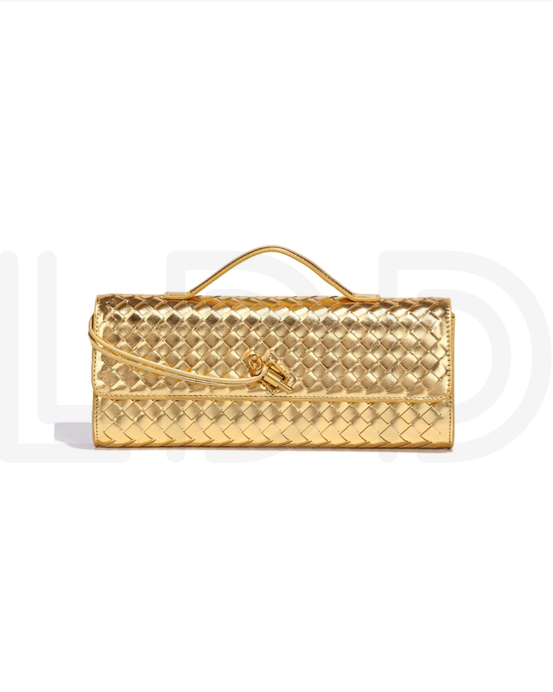 B-O-T-T-E-G-A V-E-N-E-T-A Andiamo Bag – 31cm Clutch Bag | Golden