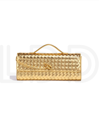 B-O-T-T-E-G-A V-E-N-E-T-A Andiamo Bag – 31cm Clutch Bag | Golden