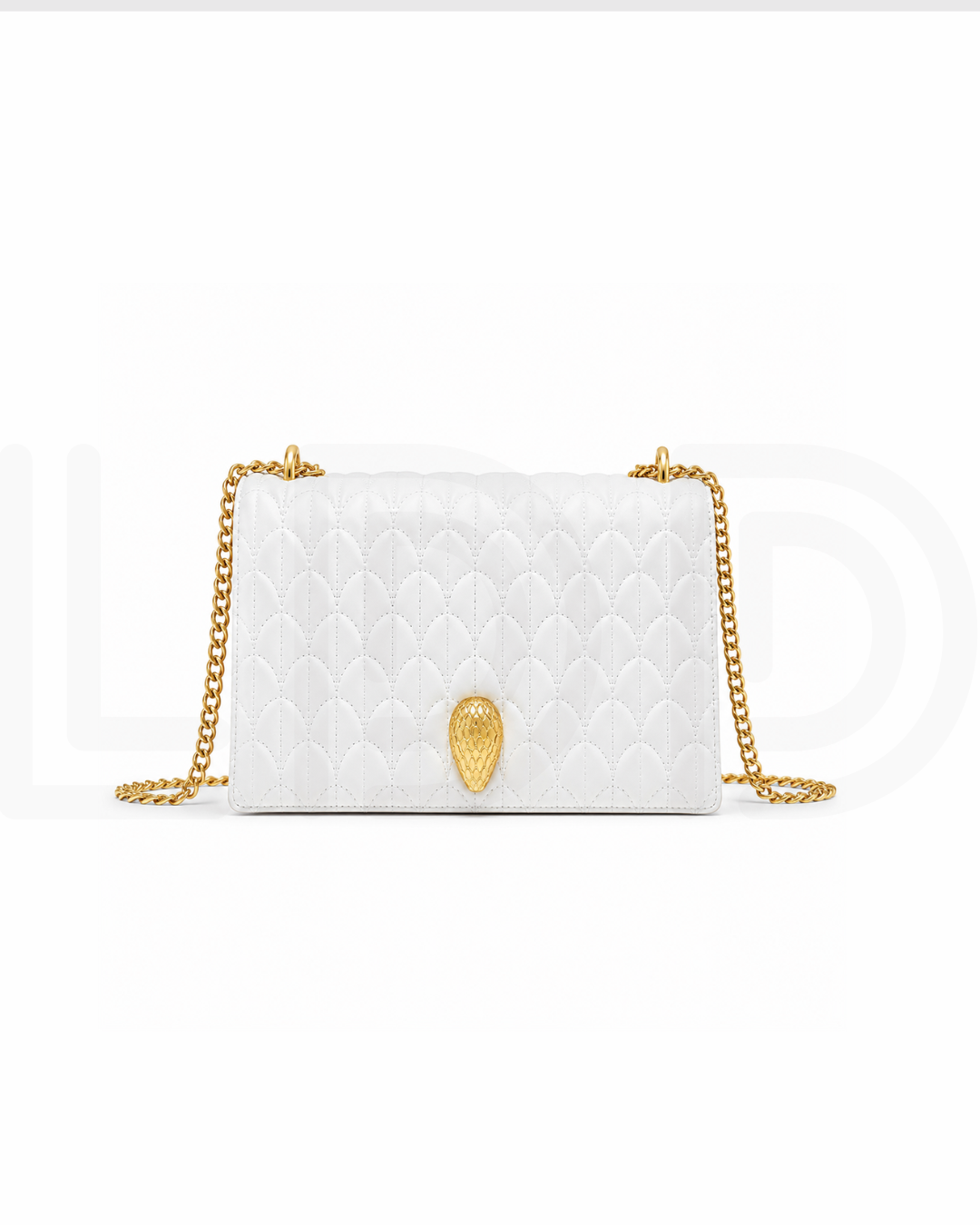 B-V-L-G-A-R-I Serpenti Sugarloaf Quilted Shoulder Bag – Master Quality | Box Packaging | White