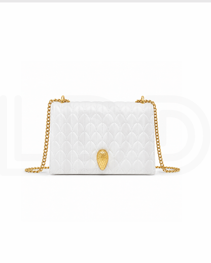 B-V-L-G-A-R-I Serpenti Sugarloaf Quilted Shoulder Bag – Master Quality | Box Packaging | White
