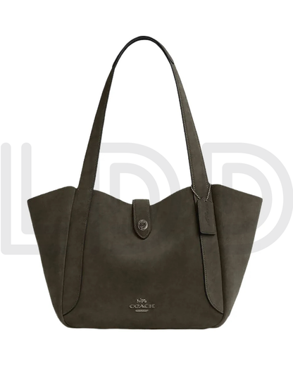 C-O-A-C-H Hadley Turnlock Tote – Elegant Luxe Women Bag (Green Suede)