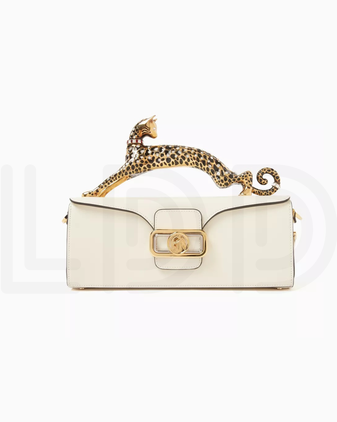 L-A-N-V-I-N Inspired Rateau Pencil Cat Shoulder Bag – Elegant Luxe Women Bag (White)