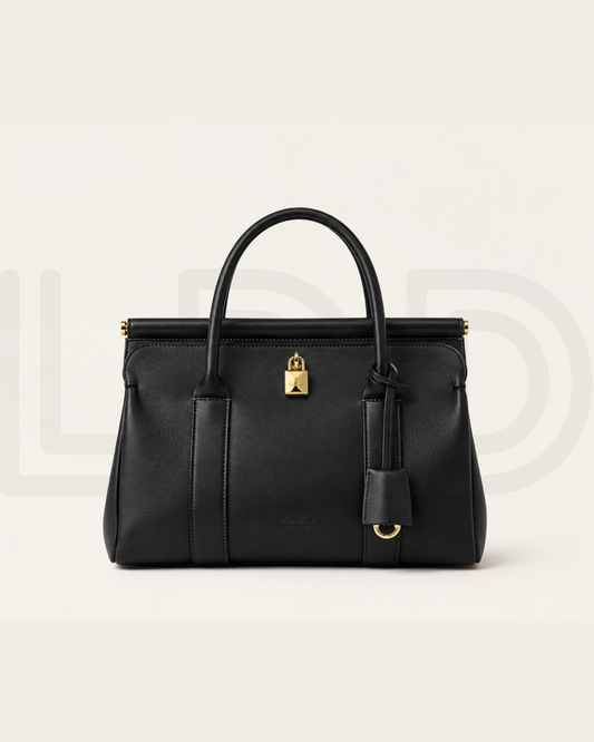 L-O-R-O P-I-A-N-A Loom Bag L32 – Premium Leather & Canvas Women Bag (Black)
