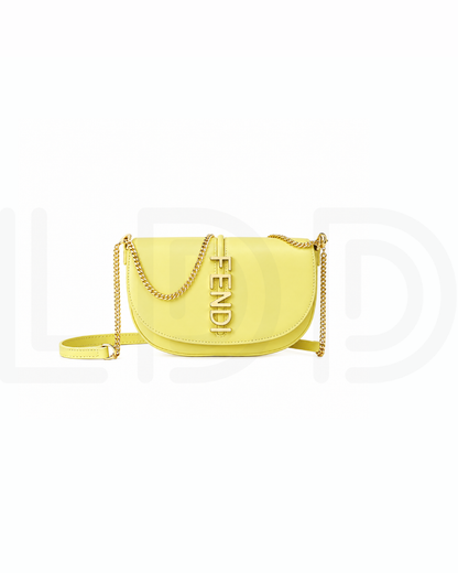 F-E-N-D-I Fendigraphy Wallet on Chain – Premium Quality Women Bag (Lemon Yellow)