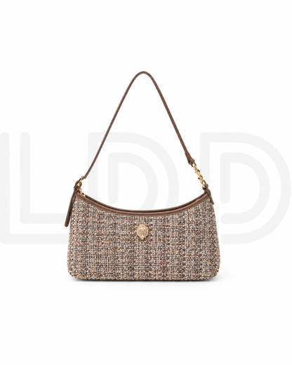 K-U-R-T G-E-I-G-E-R London Multi-Coloured Tweed Crystal-Embellished Sling Bag – Premium Women Bag (Brown)