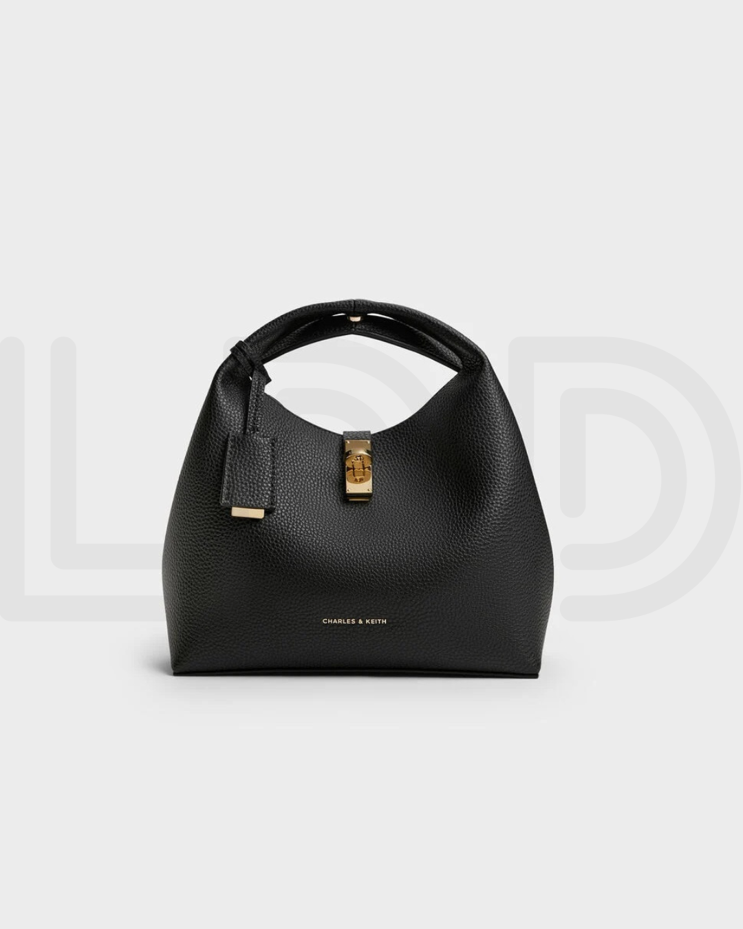C-H-A-R-L-E-S & K-E-I-T-H Chance Turn-Lock Bucket Bag 2pc Set – Premium Women Bag (Black)