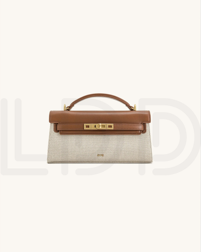 J-W P-E-I Noor Top Handle Bag – Modern Luxe Women Bag (Brown/Beige)