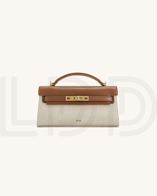 J-W P-E-I Noor Top Handle Bag – Modern Luxe Women Bag (Brown/Beige)