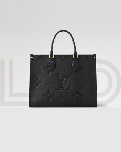 L-O-U-I-S V-U-I-T-T-O-N OnTheGo Handbag with Pouch – 2PC Luxe Women Bag Set (Black-2)