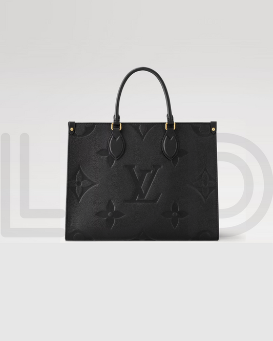 L-O-U-I-S V-U-I-T-T-O-N OnTheGo Handbag with Pouch – 2PC Luxe Women Bag Set (Black-2)