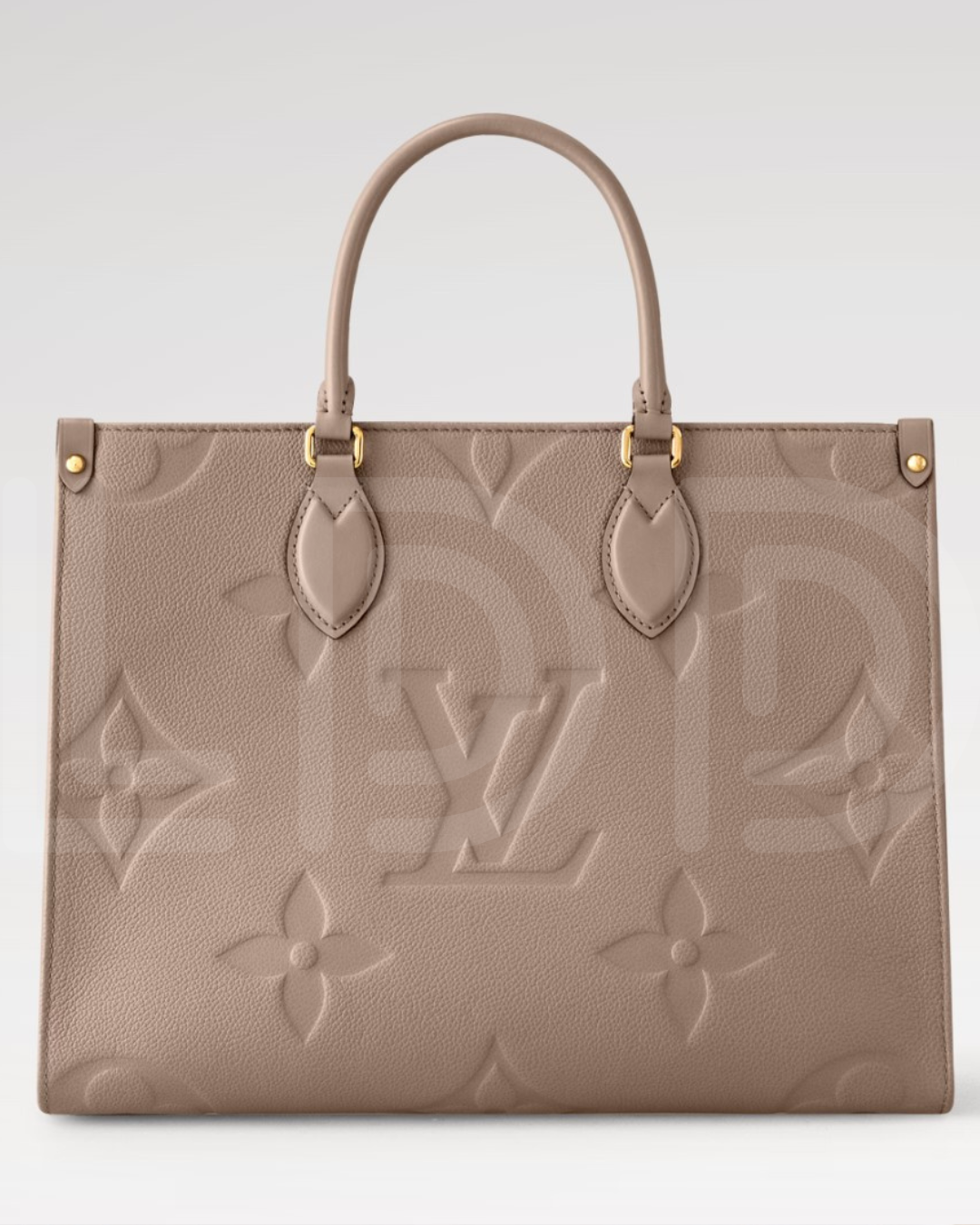 L-O-U-I-S V-U-I-T-T-O-N OnTheGo Handbag with Pouch – 2PC Luxe Women Bag Set (Beige)