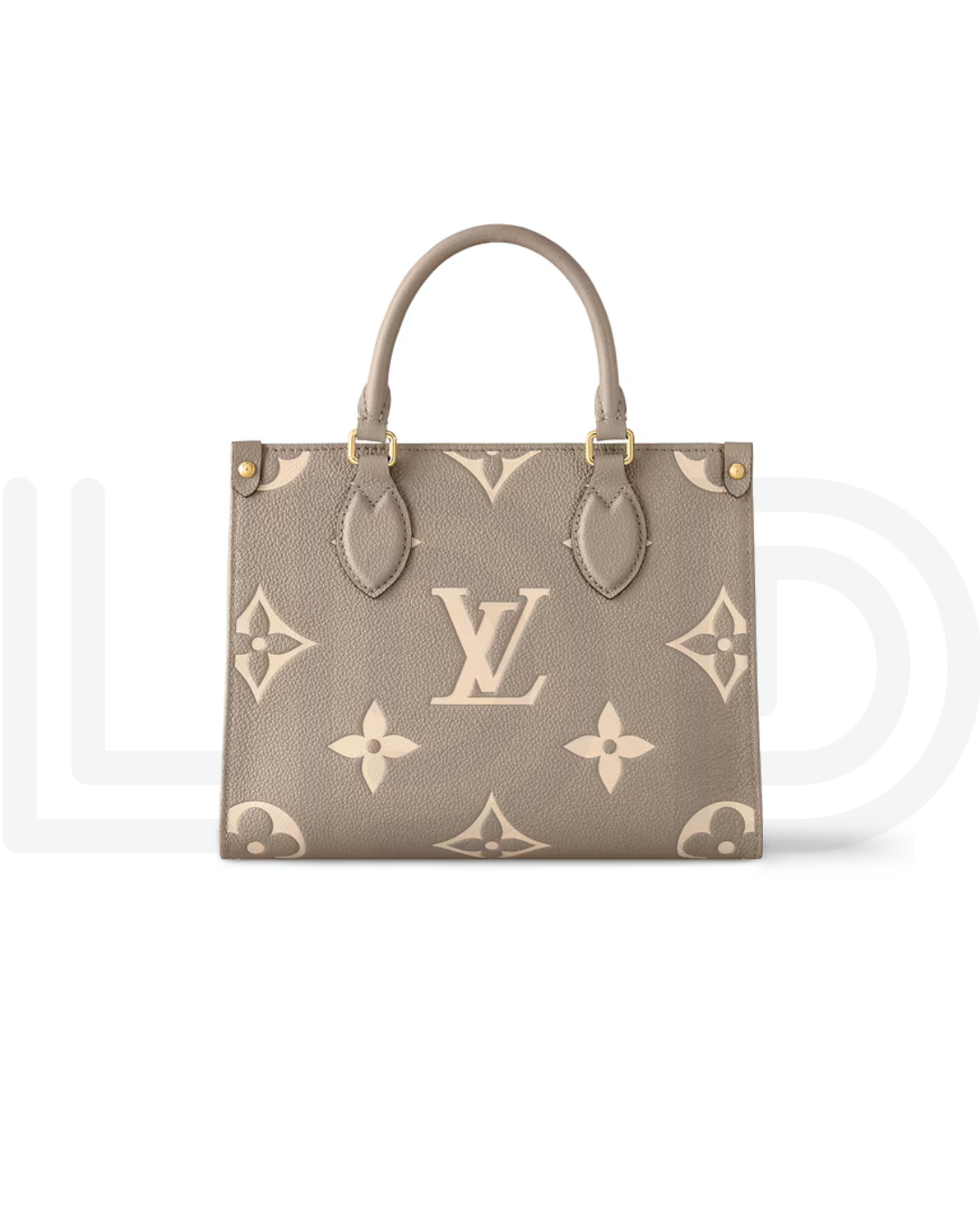 L-O-U-I-S V-U-I-T-T-O-N OnTheGo Handbag with Pouch – 2PC Luxe Women Bag Set (Cream/Dove)