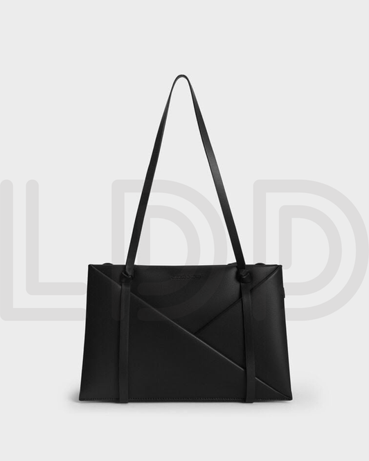 C-H-A-R-L-E-S & K-E-I-T-H Midori Geometric Tote – Modern Luxe Women Bag (Black)
