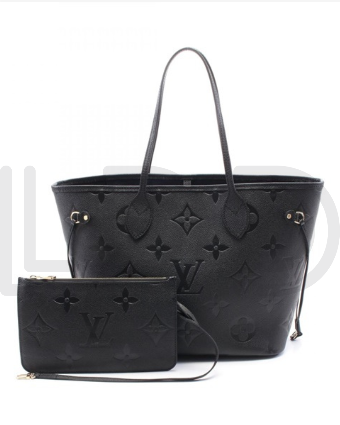 L-O-U-I-S V-U-I-T-T-O-N Neverfull MM Women Bag – Classic Edition 2pc (Black)