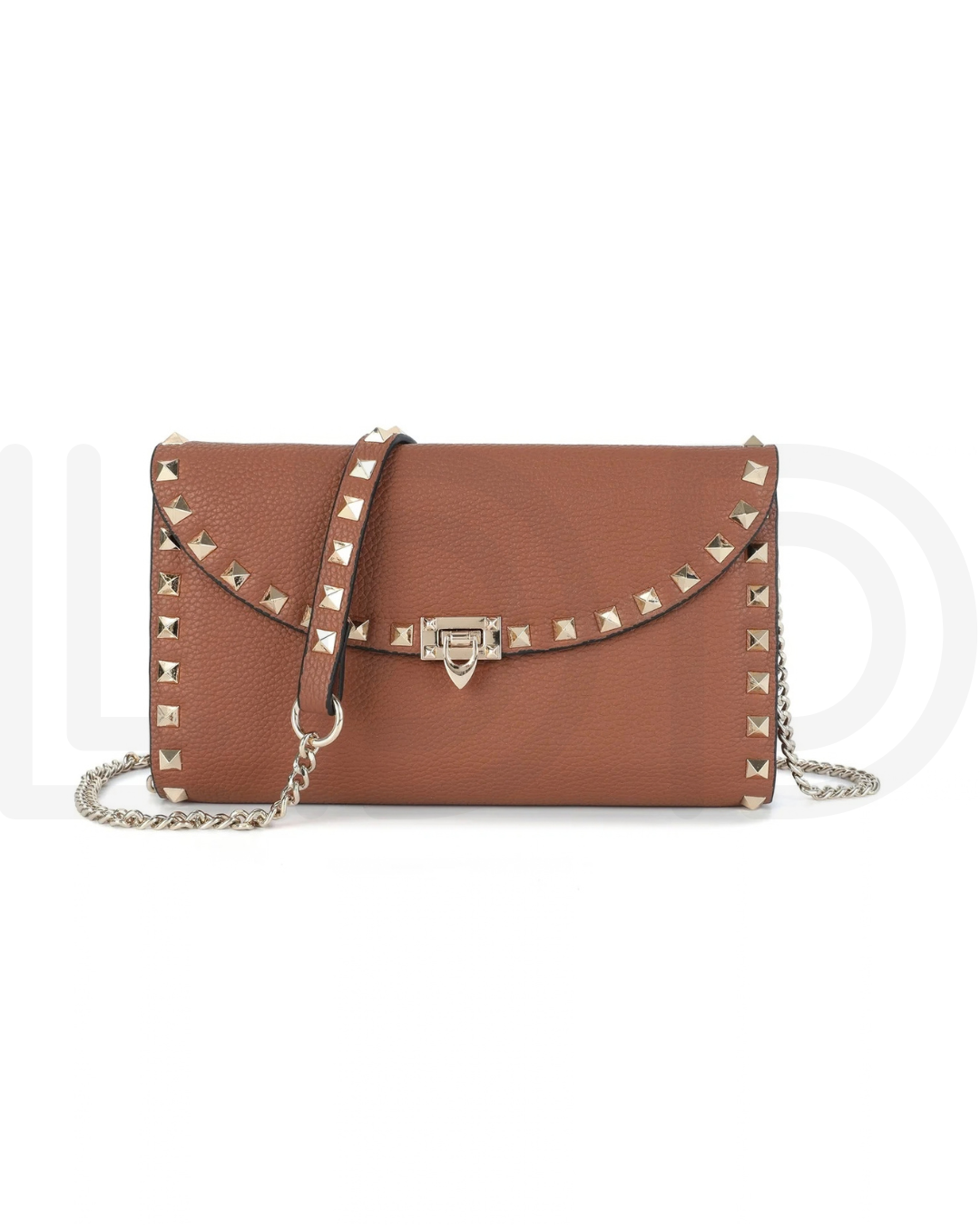 V-A-L-E-N-T-I-N-O Rockstud Wallet – Grained Leather (Brown)
