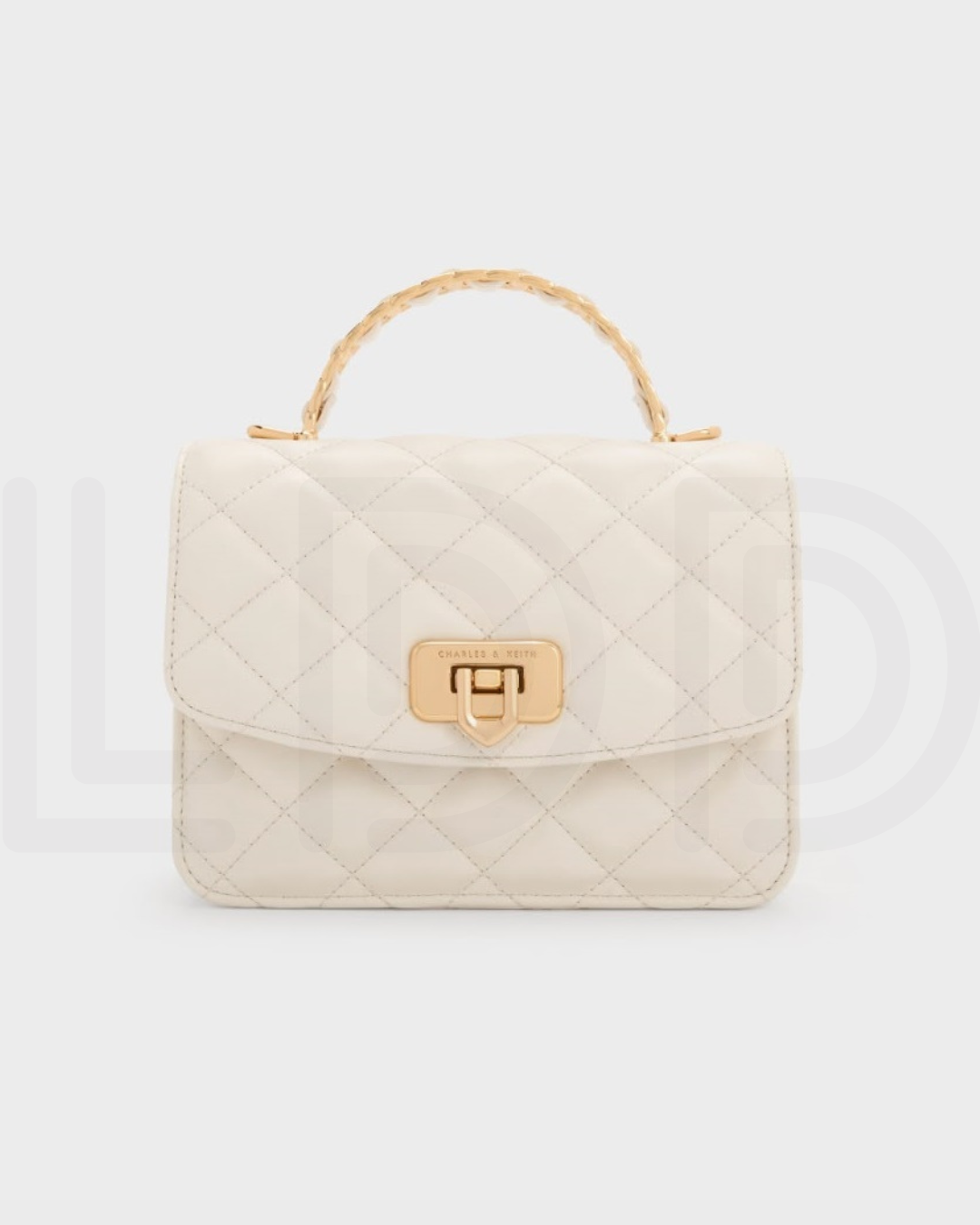 C-H-A-R-L-E-S & K-E-I-T-H Cressida Quilted Top Handle Bag – Elegant Luxe Women Bag (White)