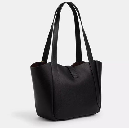C-O-A-C-H Hadley Turnlock Tote – Elegant Luxe Women Bag (Black)