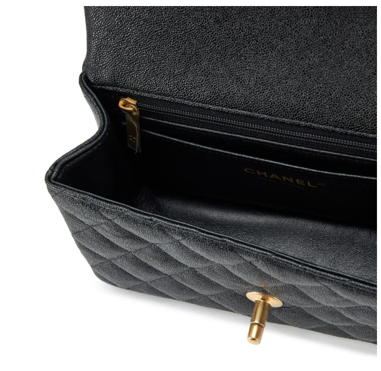 C-H-A-N-E-L Quilted Mini Top Handle Rectangular Flap Bag – Luxury Women Bag (Black)