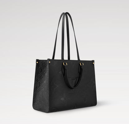L-O-U-I-S V-U-I-T-T-O-N OnTheGo Handbag with Pouch – 2PC Luxe Women Bag Set (Black-2)